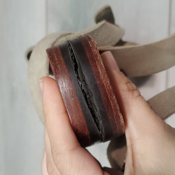 Free People Womens Torrence Suede Lace Up Taupe Sandals shoes sz 39/8.5-9 - Picture 9 of 14